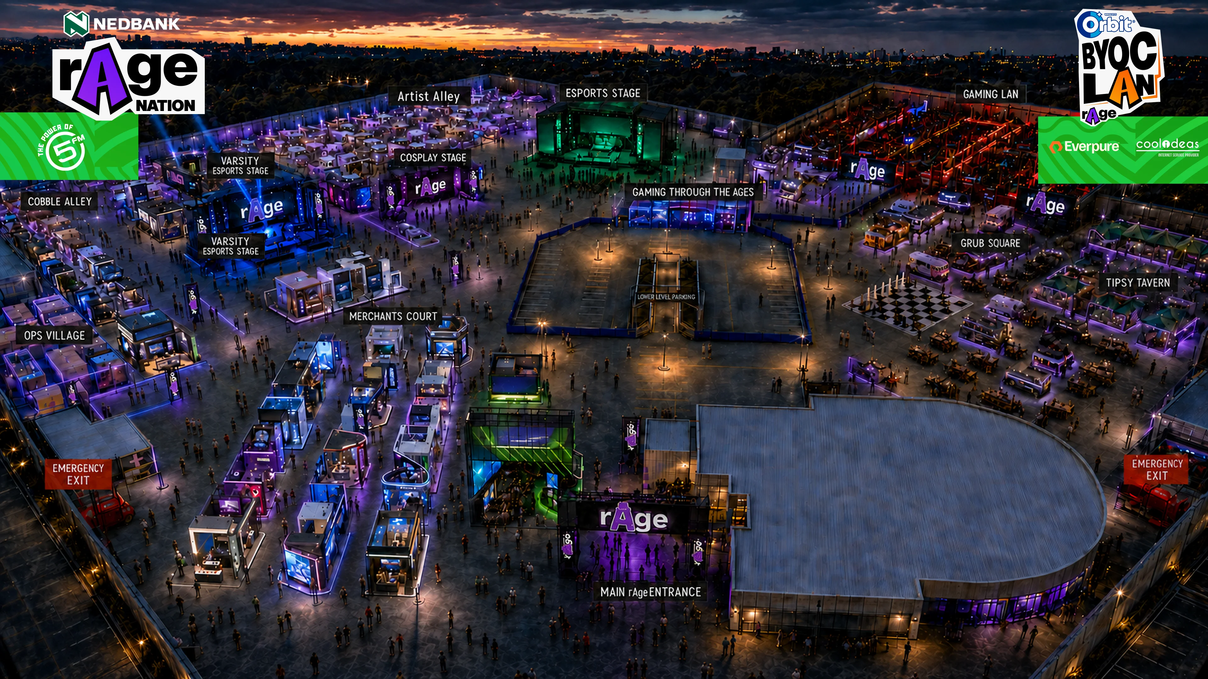 Festival venue map showing all areas